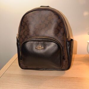 Coach Women's Court Backpack in Signature Canvas - Brown/Black